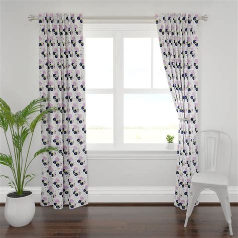 Purple Passion Garden 5 Mint Curtain Panel Spoonflower Floral