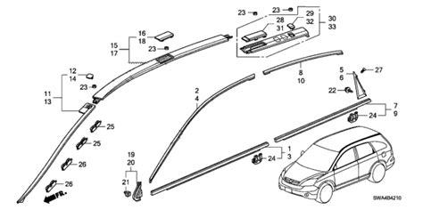 72465-SWA-A02 - Genuine Honda Molding, L. FR. Door Sash