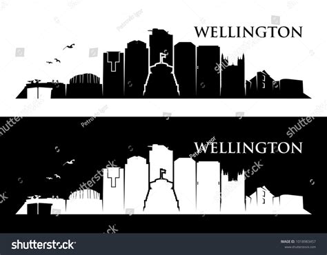 Wellington Skyline New Zealand Vector Illustration Vector De Stock