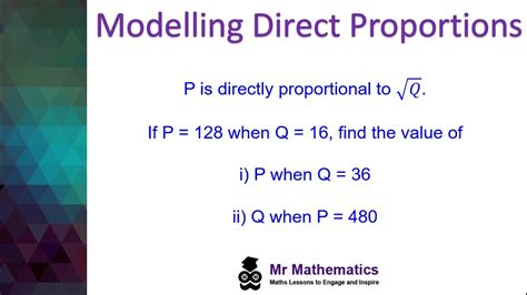 Modelling Direct Proportion Gcse Maths Mr Youtube