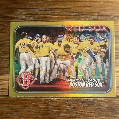 Carte D Quipe Topps Series Boston Red Sox Gold Foil Eur