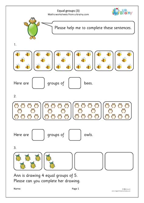 Making Equivalent Groups Worksheet