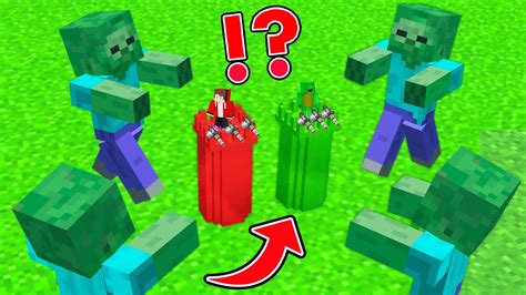 Which Jj Or Mikey Tiny Tower Can Withstand Zombie Attack Mikey Vs Jj