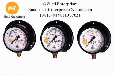 4 Inch 100 Mm H Guru Pressed Steel Pressure Gauge 4 Dial 0 16 Kg