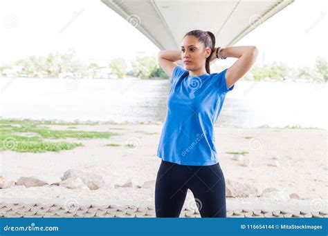Fitness Woman Doing Workout Outdoor Stock Photo Image Of Caucasian