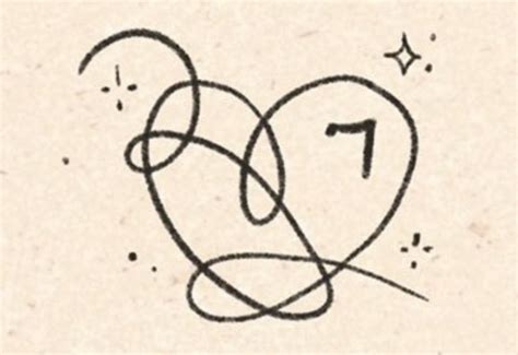 A Drawing Of A Heart With The Number One Drawn On It S Side And Stars