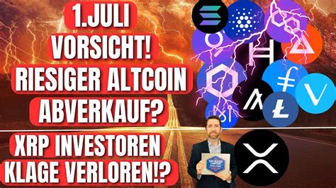 Vorsicht Altcoin Crash Xrp Investoren Klage Verloren EZB Warnt Vor