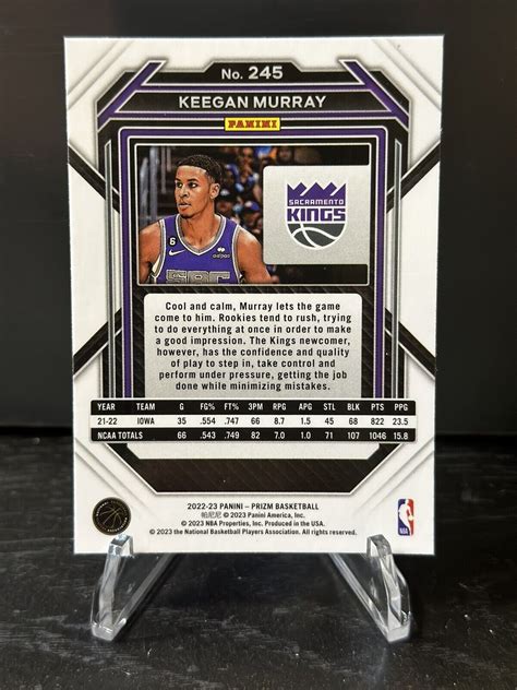 2022 23 Panini Prizm Keegan Murray Rookie Card RC 245 Kings EBay