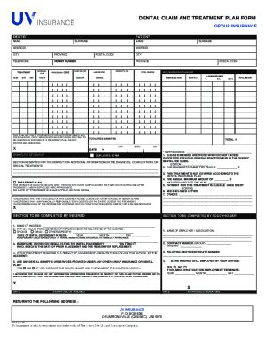 Fillable Online DENTAL CLAIM AND TREATMENT PLAN FORM Fax Email Print