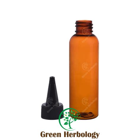 A02b 100ml Pet Plastic Amber Round Shoulder Bottle With Black Long