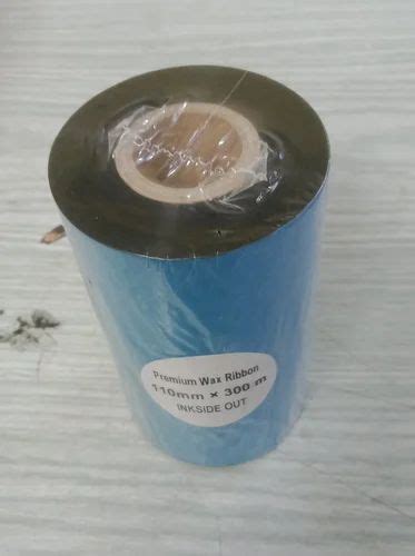 Blue And Black Premium Wax Ribbon Packaging Type Roll Size Mm