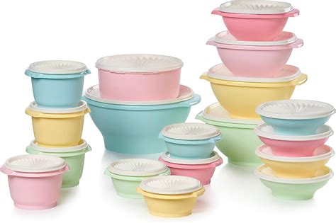 Tupperware Heritage Collection 36 Piece Food Storage Container Set In Vintage Colors Dishwasher