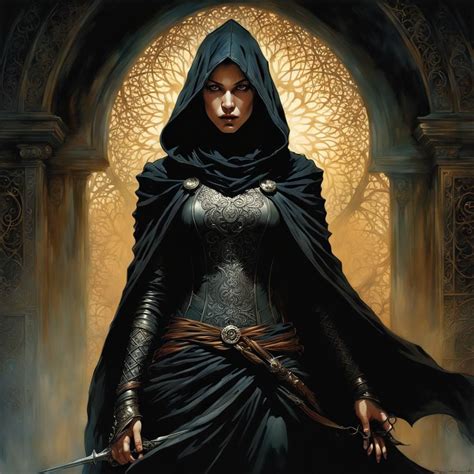 Dark Fantasy Portrait Of A Hooded Female Assassin Ai Generated Artwork Nightcafe Creator