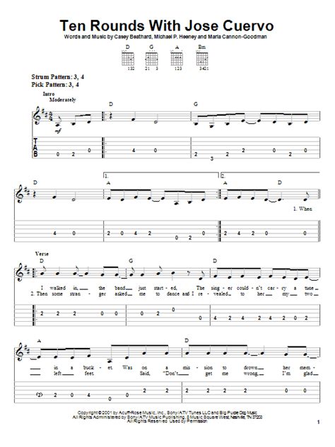 Ten Rounds With Jose Cuervo by Tracy Byrd - Easy Guitar Tab - Guitar Instructor