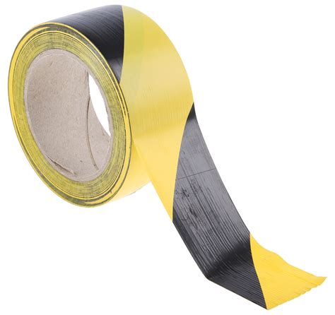 Rs Pro Blackyellow Pvc 33m Lane Marking Tape 014mm Thickness Rs