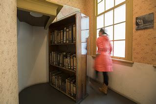bookcase  visitor entrance secret annex  followin flickr