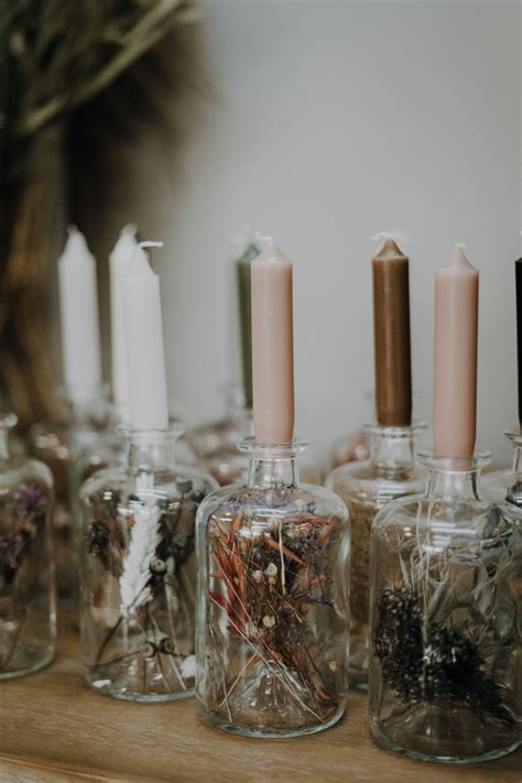 Trockenblumen Im Glas Mit Kerze Verschiedene Farben Etsy De