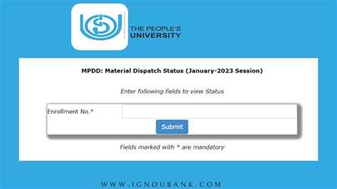 Check IGNOU Study Material Status (Dispatch Status) 2023