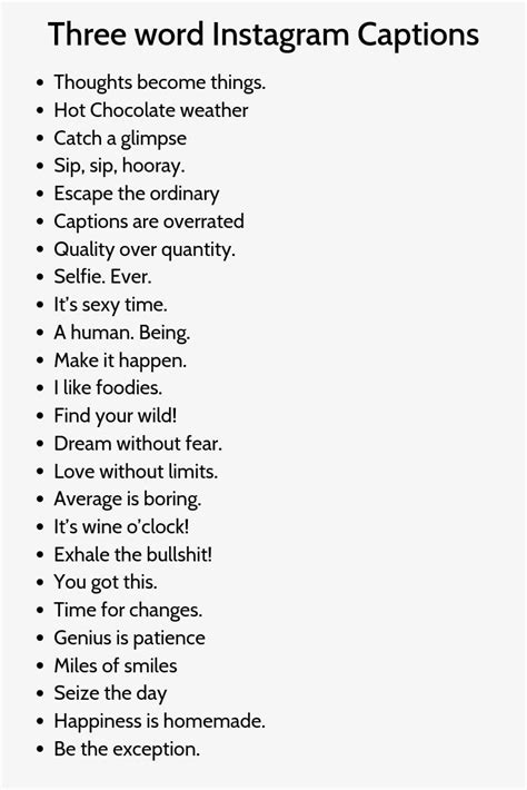 Three Word Instagram Captions …click Here To Download Three Word