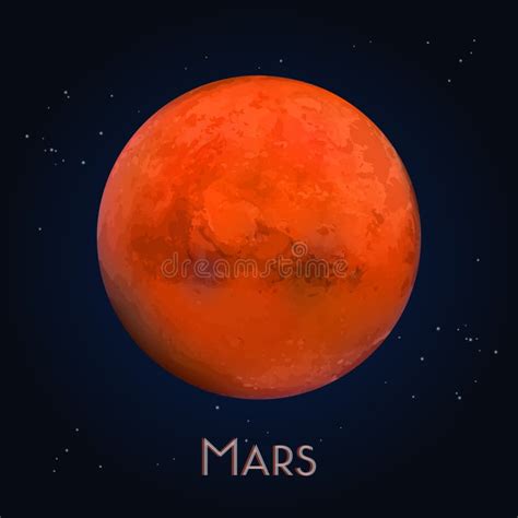 3d Marte O Planeta Rojo Realista AstronomÃa Ilustración del Vector