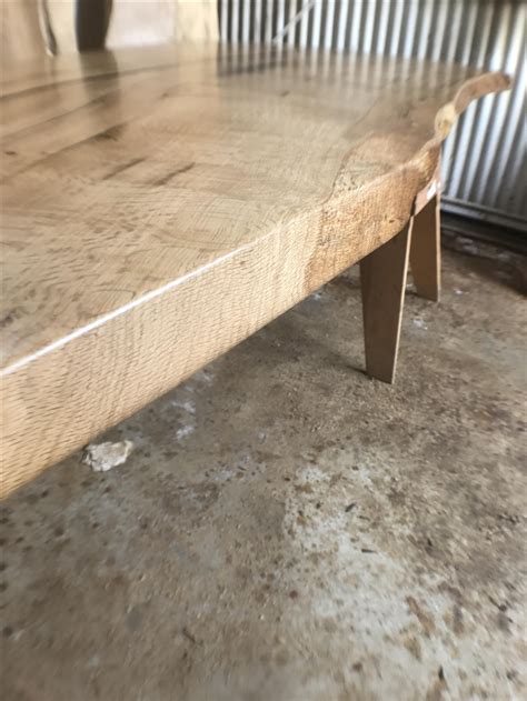 Buy Custom Made Solid Oak Slab Dining Table Made To Order From Ponderosa Millworks