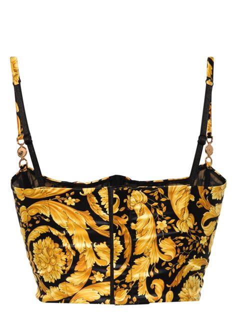 Versace Barroco Medusa Bralette Black Farfetch