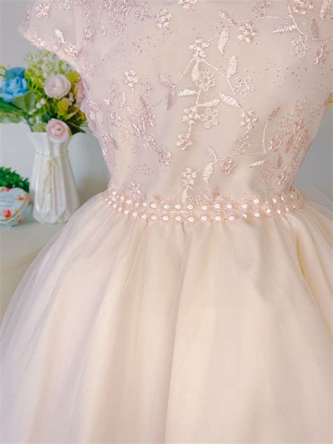 Vestido Infantil Festa Casamento Aniversário Nude Liquidação