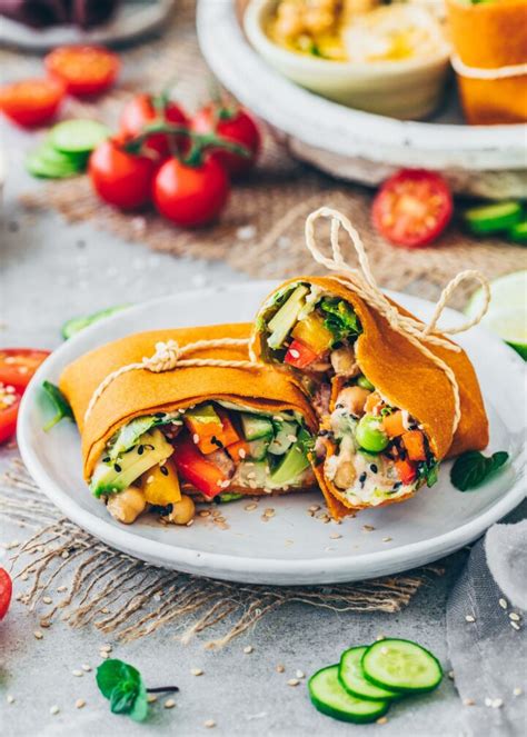 Gemüse Wraps mit Hummus Low Carb Veggie Tortillas Bianca Zapatka