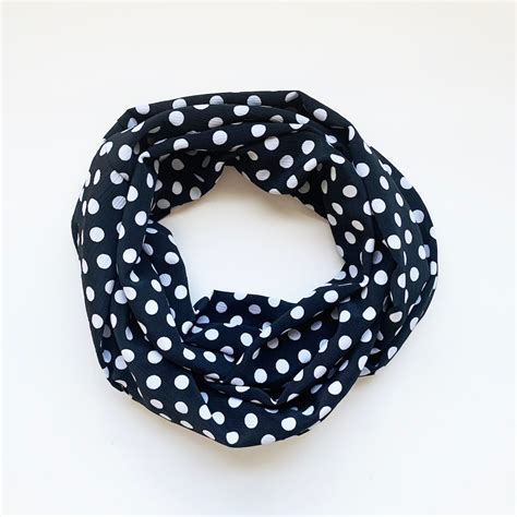 Scarf With Hidden Security Pocket For Valuables Small Navy With White