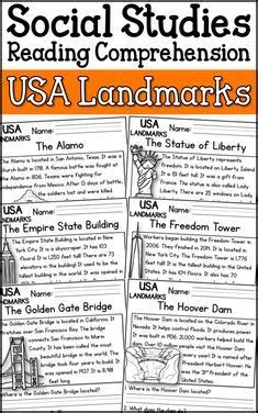 United States Landmarks Social Studies Reading Comprehension Passages K ...