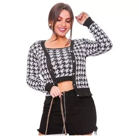 Conjunto Twin Set Feminino Manga Longa Tric Tricot Parcelamento Sem