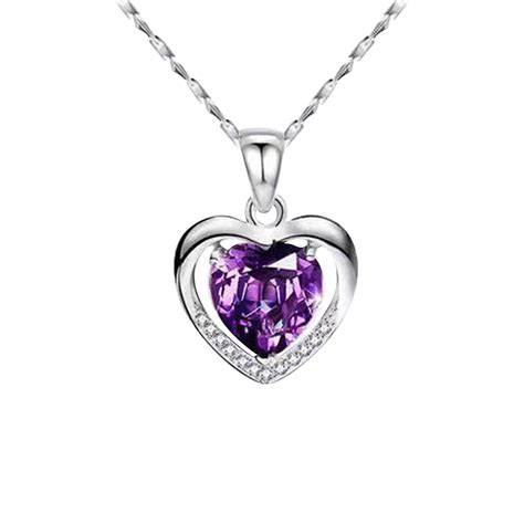 Zttd Fashion Diamond Necklace Woman Beating Dazzling Heart Shaped