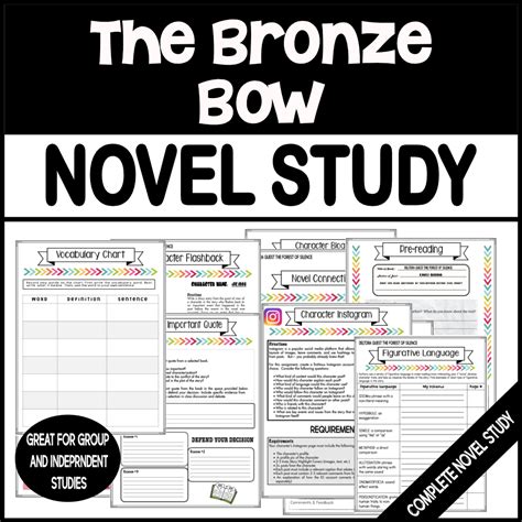 The Bronze Bow By Elizabeth George Speare Novel Study Complete