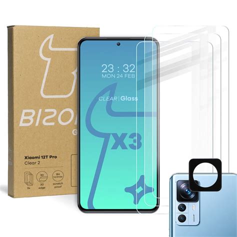 3x Szkło szybka na aparat BIZON Clear 2 do Xiaomi 12T Pro Pancernik