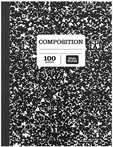 5 Packs Of Pen Gear Composition Hard Cover Book Wide Ruled 100