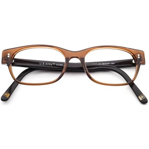 U S Army Eyeglasses Corporal Brown Crystal Brown Hor Gem