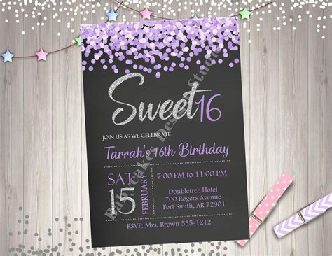 Printable Sweet 16 Invitation Templates Printable Word Searches