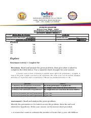 ANSWER SHEET Stat And Prob Q4 Module10 Pdf REGION 1 SCHOOLS DIVISION