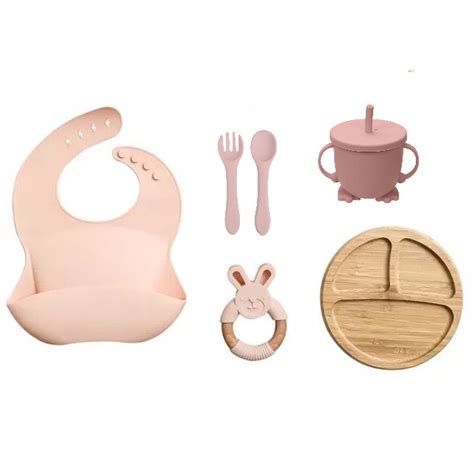 Kit Introdu O Alimentar Silicone E Bambu C Ventosa Pe As Shopee