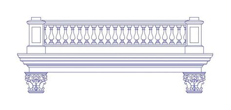 Creative Balcony Railing Elevation Block Cad Drawing Details Dwg File