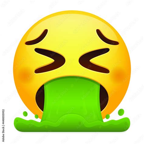 Vomiting Emoji Icon Illustration Spew Vector Symbol Emoticon Design