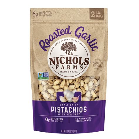 In Shell Roasted Garlic Pistachios Nichols Farms