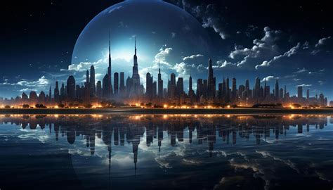 Future City Skyline Stock Photos, Images and Backgrounds for Free Download