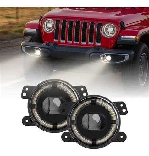 Faros Led Niebla Jeep Wrangler 2007 Al 2017 Lupa 7d Aro Led