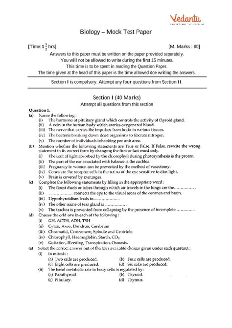 Grade 10 Biology Questions And Answers