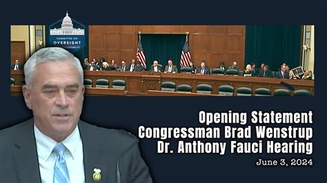 Opening Statement Congressman Brad Wenstrup Dr Anthony Fauci