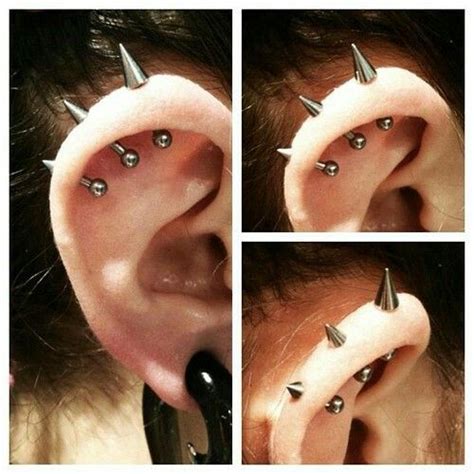 The Spikes Are Rad Cc Cool Piercings Ear Piercings Cute Ear Piercings