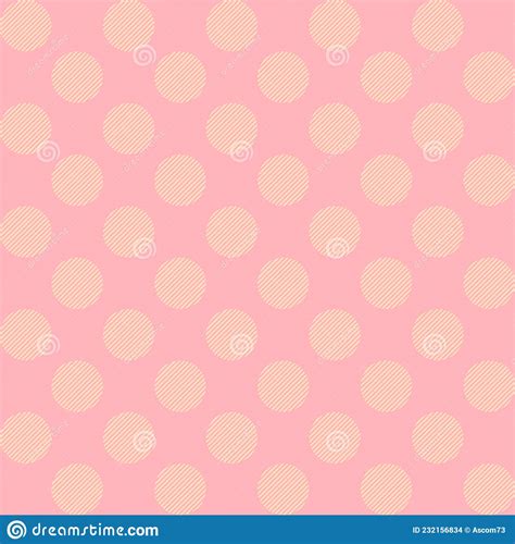 Seamless Pattern Vector With Orange Polka Dots On Pink Pastel Color