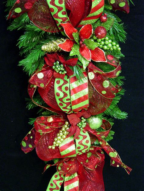 Huge Christmas Teardrop Vertical Swag Wreath 5 Ft Long Red Etsy