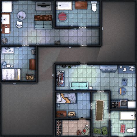 Map used during my first session of Cyberpunk Red - The apartment || Made with DungeonFog ...